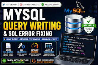 write and fix mysql sql queries
