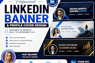 design a professional linkedin banner and profile cover