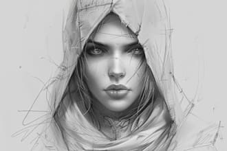 sketch fantasy character concept art