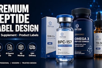 design custom peptide label, vial label and supplement label
