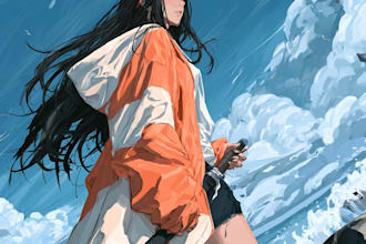 paint a professional anime manga character illustration