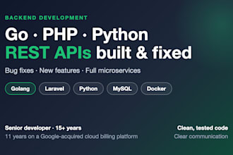 build or fix your go, PHP or python backend and rest apis
