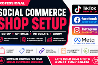 set up social commerce product listing  tiktok facebook instagram shop set up