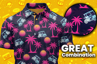 design custom seamless polo shirt patterns for golf and fashion