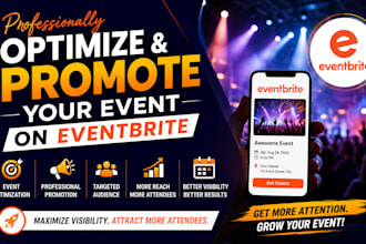 professionally optimize and promote your event on eventbrite