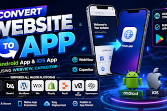 convert lovable website to app, android app and ios app using webview, capacitor
