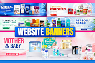 design shopify banner, web banner and hero image