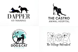 create cartoon character animal pet logo design for your pet or veterinary shop