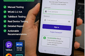 perform android apps for accessibility and wacag compliance