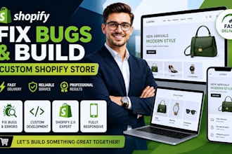 fix shopify theme bugs errors and build custom shopify store
