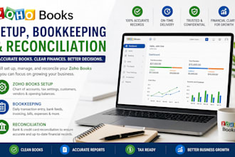 do zoho books setup, bookkeeping and reconciliation