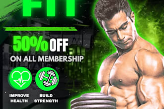 modern gym social media post design