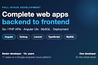 build a full stack web application in go, PHP, python or angular