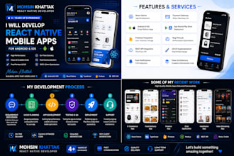 develop a react native mobile app for android and ios