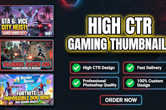 design high CTR gta 6 youtube thumbnails