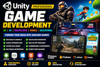 dev multiplayer unity 2d, unity 3d game, mobile games, educational games