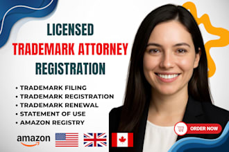 be your licensed trademark attorney, patent attorney, amazon brand registration