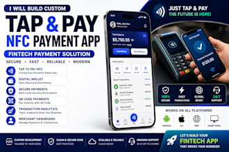 build custom tap and pay nfc payment app, fintech payment app, tap to pay app