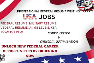craft a professional ats friendly federal resume, executive, USA jobs resume