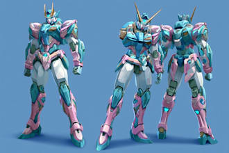 do mecha robot gundam illustration