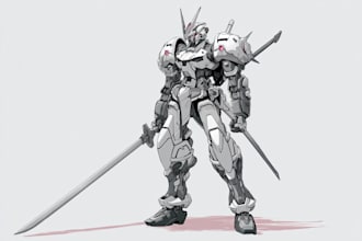 create anime inspired mecha character artwork