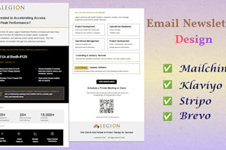 design mailchimp,klaviyo newsletter for your email marketing