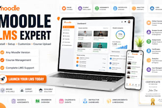 install, setup, manage, upload courses, customize support any moodle lms version