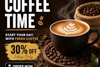 design coffee shop social media posts in canva