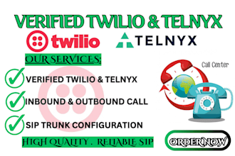 setup verified and upgraded twilio, telnyx, vonage with sip trunk and bulk sms