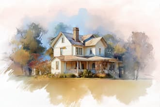 turn your home into watercolor house painting