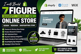 build 7figure shopify ecwid wix online store redesign shopify dropshipping store