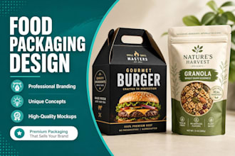 design food product packaging, amazon box packaging and product label design
