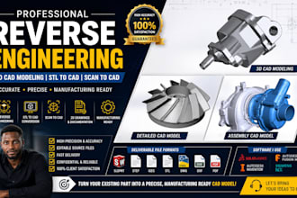 do reverse engineering 3d cad modeling stl to cad and solidworks design