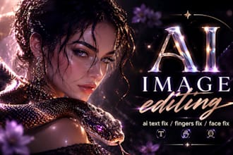fix ai text, edit and enhance your realistic 3d ai art and remove its flaws