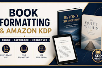 do book manuscript formatting amazon KDP kindle ebook paperback print ready PDF