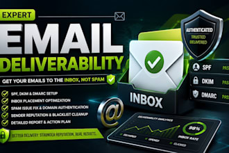 fix email deliverability, spf dkim dmarc g mail spam issues improve inbox