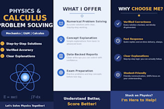 solve physics or calculus problems with clear explanations