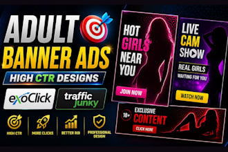 design exoclick and trafficjunky adult banner ads with high CTR results