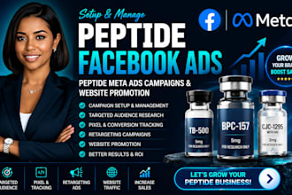 setup peptide facebook ads peptide meta ads campaigns peptide website promotion