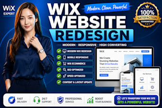 redesign wix website, revamp, update, and create a modern wix website