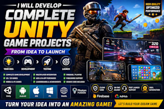 develop complete tournament app or unity game projects from idea to launch