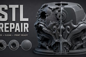 stl repair mesh repair fix stl 3d model repair scan cleanup 3mf retopology stl