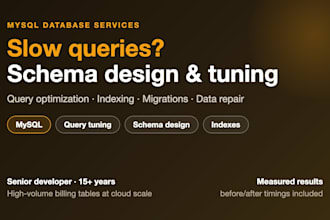 design or optimize your mysql database and slow queries