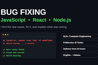 fix bugs and errors in your javascript and react code