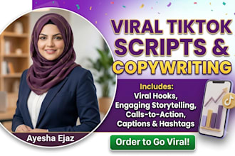 write engaging viral tiktok video scripts and copywriting