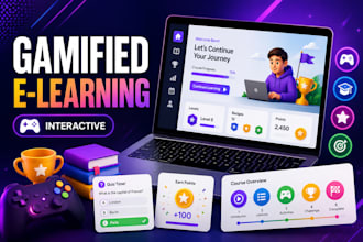 create a gamified e learning course with interactive quizzes and activities