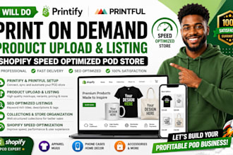 do printify print on demand product upload printiful listing shopify speed pod