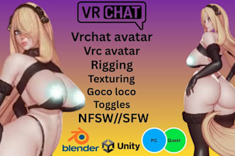 create vrchat avatar, vrc avatar, furry nsfw avatar, vr character, vtuber model