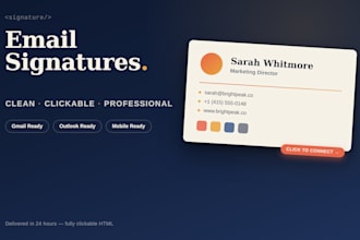 design a professional clickable email signature for gmail and outlook