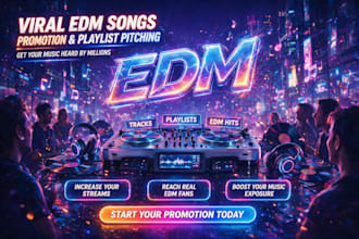 do viral edm songs promotion and playlist pitching for audience